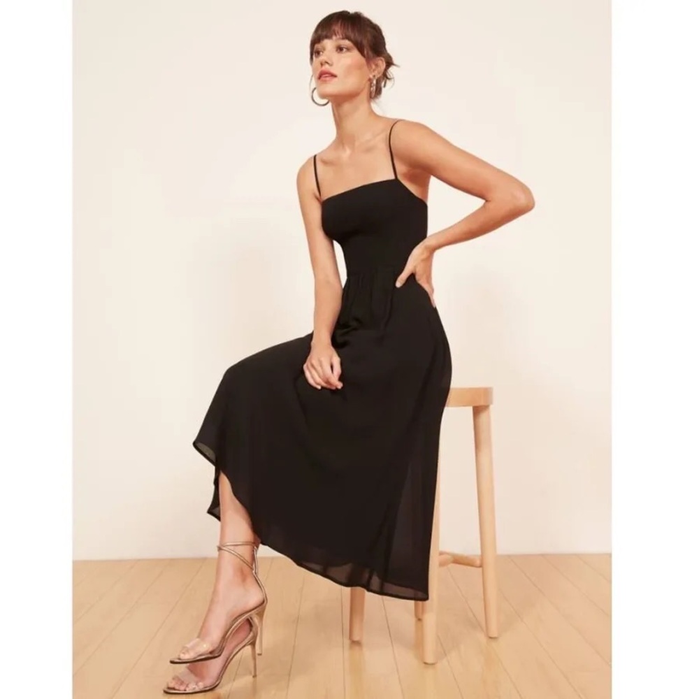 Reformation black spaghetti strap dress